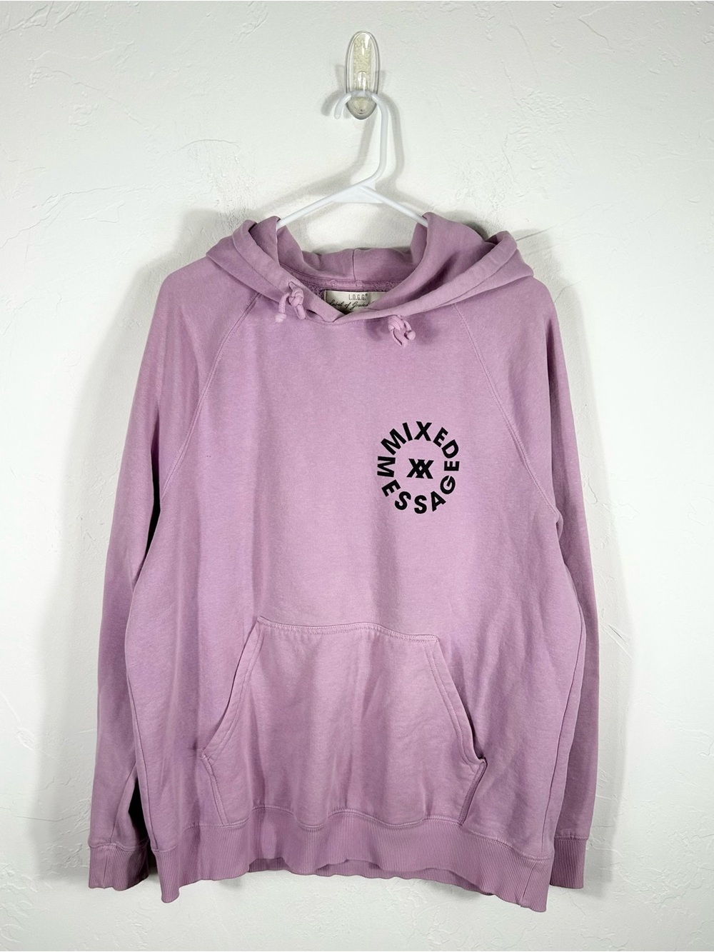 👁️ H&M L.O.G.G. Mixed Messages Graphic Hoodie Purple Lilac Purple Size L